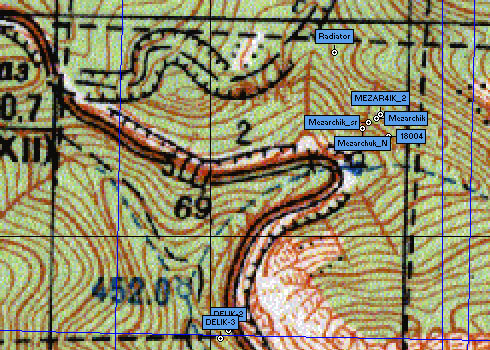 Фрагмент карты района перевала Кок-Асан-Богаз