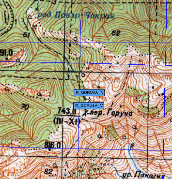 Фрагмент карты окрестностей перевала Горуча