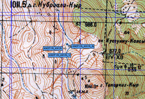 Фрагмент карты района востока Караби