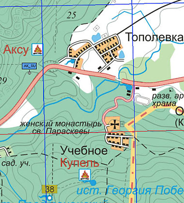 Фрагмент современной карты района села Тополевка