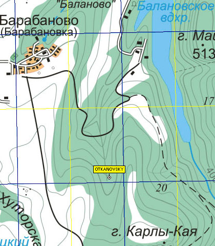 Фрагмент карты района села Барабаново