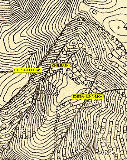 Фрагмент карты З склона горы Чел-Баш