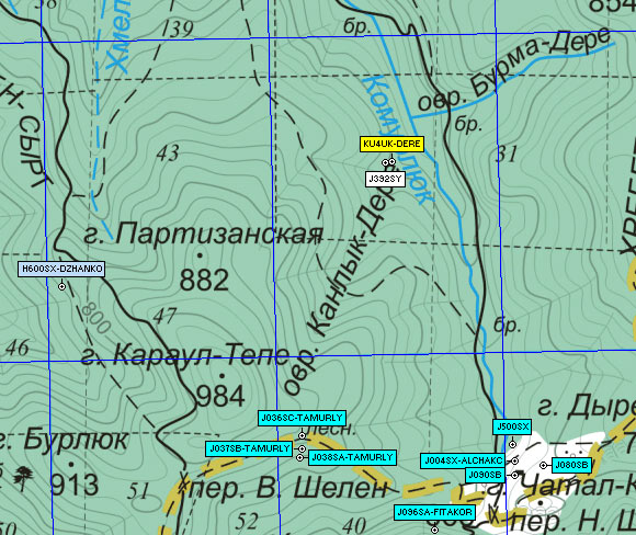 Карта района ручья Кумурлюк