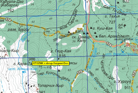 Фрагмент карты северо-восточного склона Караби