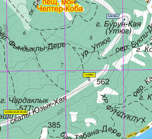 Фрагмент карты восточной части Караби