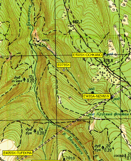 Фрагмент карты района ур. Матай