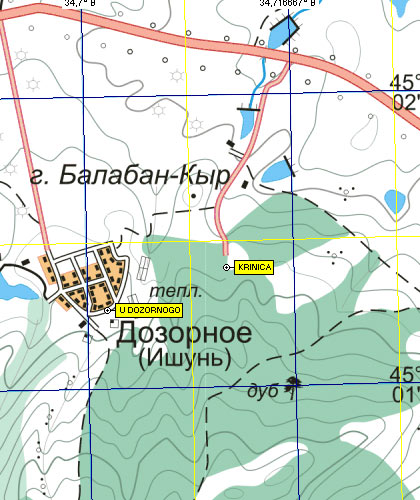 Карта района села Дозорного