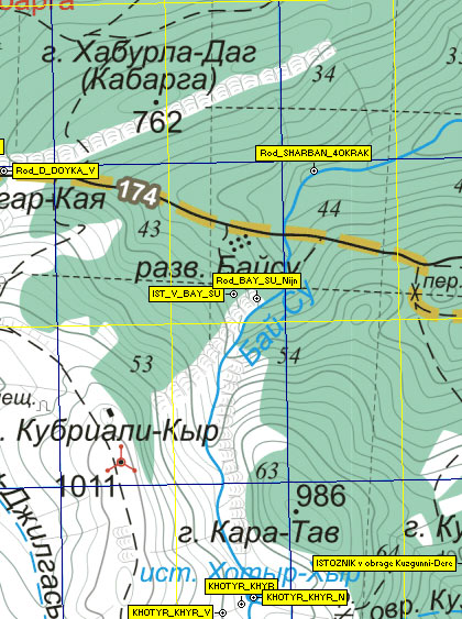 Фрагмент карты района Бай-Су