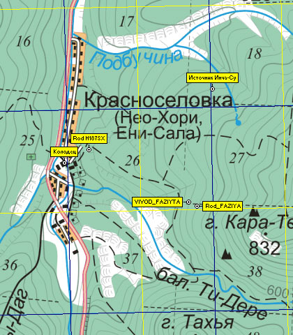 Фрагмент карты окрестностей Краноселовки