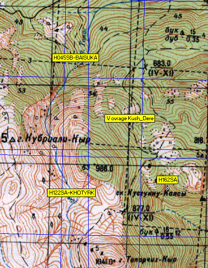 Фрагмент карты района СВ части Караби