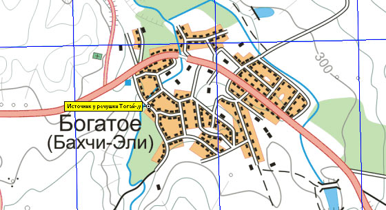 Фрагмент карты района села Богатое
