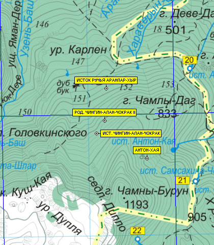 Фрагмент карты северо-восточного склона Бабугана