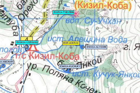 Фрагмент карты района Краснопещерного