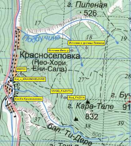 Фрагмент карты окрестностей Краноселовки
