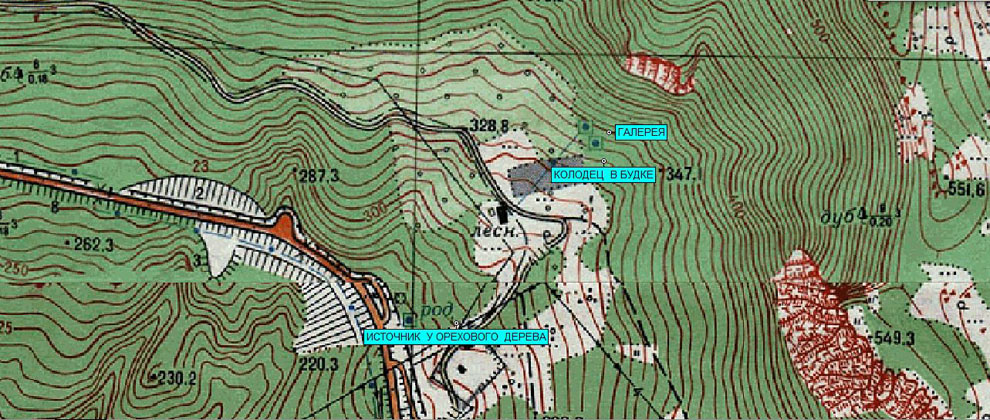 Фрагмент карты ГШ района Ласпи