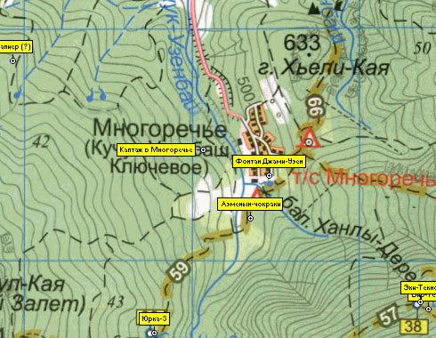 Карта района села Многоречье