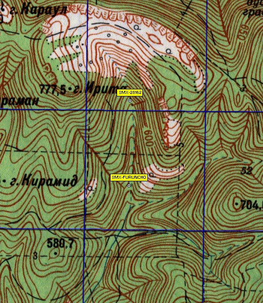 Фрагмен карты каньона реки Баги
