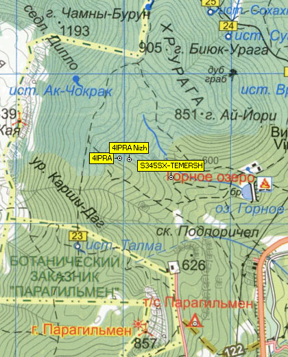 Фрагмент карты восточного склона Бабугана