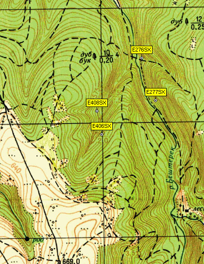 Фрагмент карта верховьев Бештерека